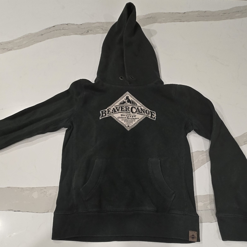 🫣Beaver Canoe Kids Green Hoodie